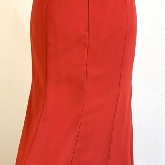 AZAZIE NWT UnalteredLivy Mermaid Chiffon Floor-Length Dress in RUST size 2 or A2 - Picture 6 of 7